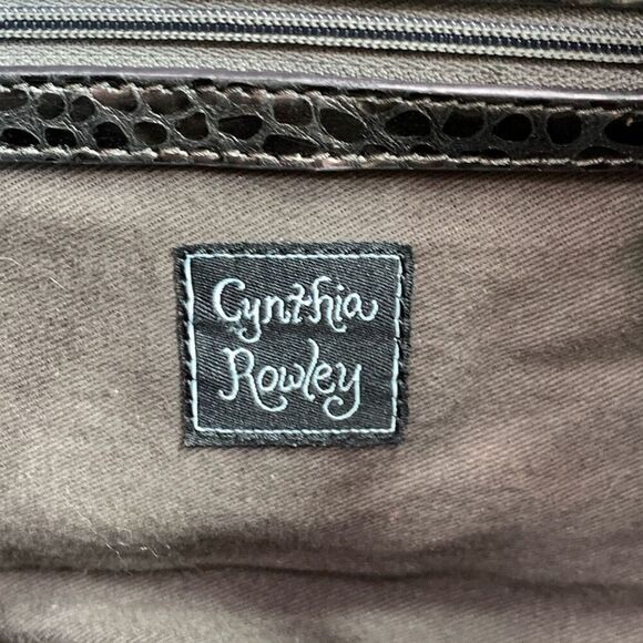 Cynthia Rowley Women's Metallic Snakeskin Pattern Gold Tone Hobo Bag Brown - Picture 5 of 11